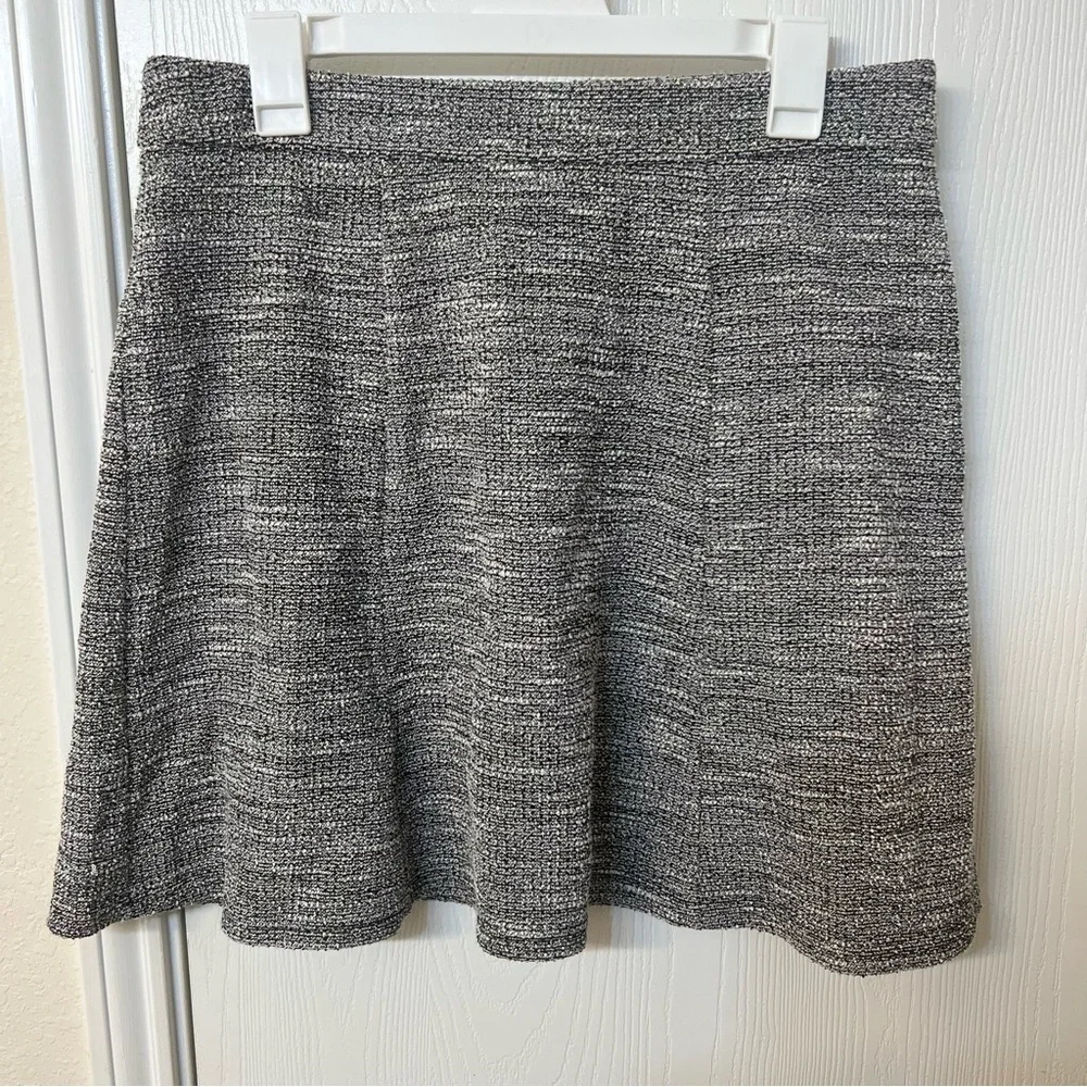 LOFT Mini & Short Skater Skirt, Gray, Cotton, Stretch Waist, Women's Size M - Picture 1 of 8